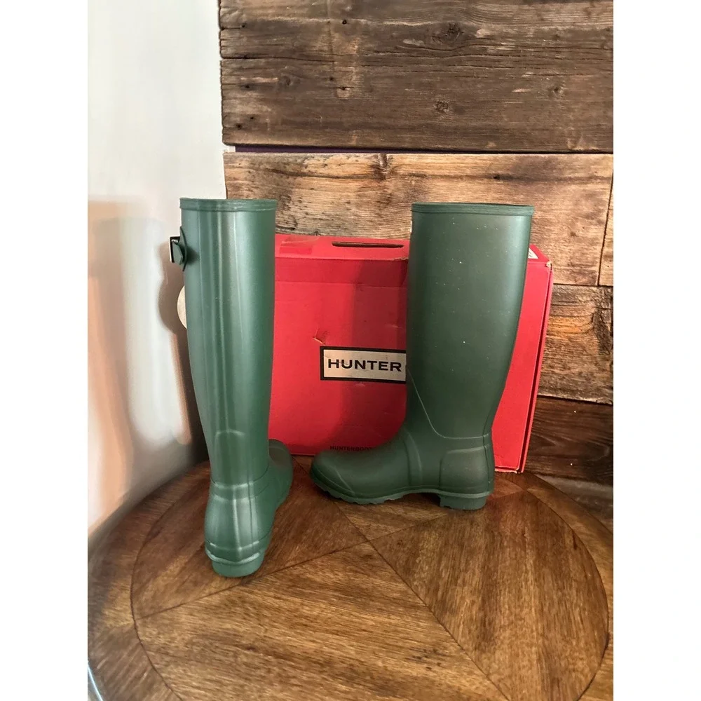 Hunter Womens Original Tall Boot Hunter Green Rain Boots WFT1000RMA Size US 9